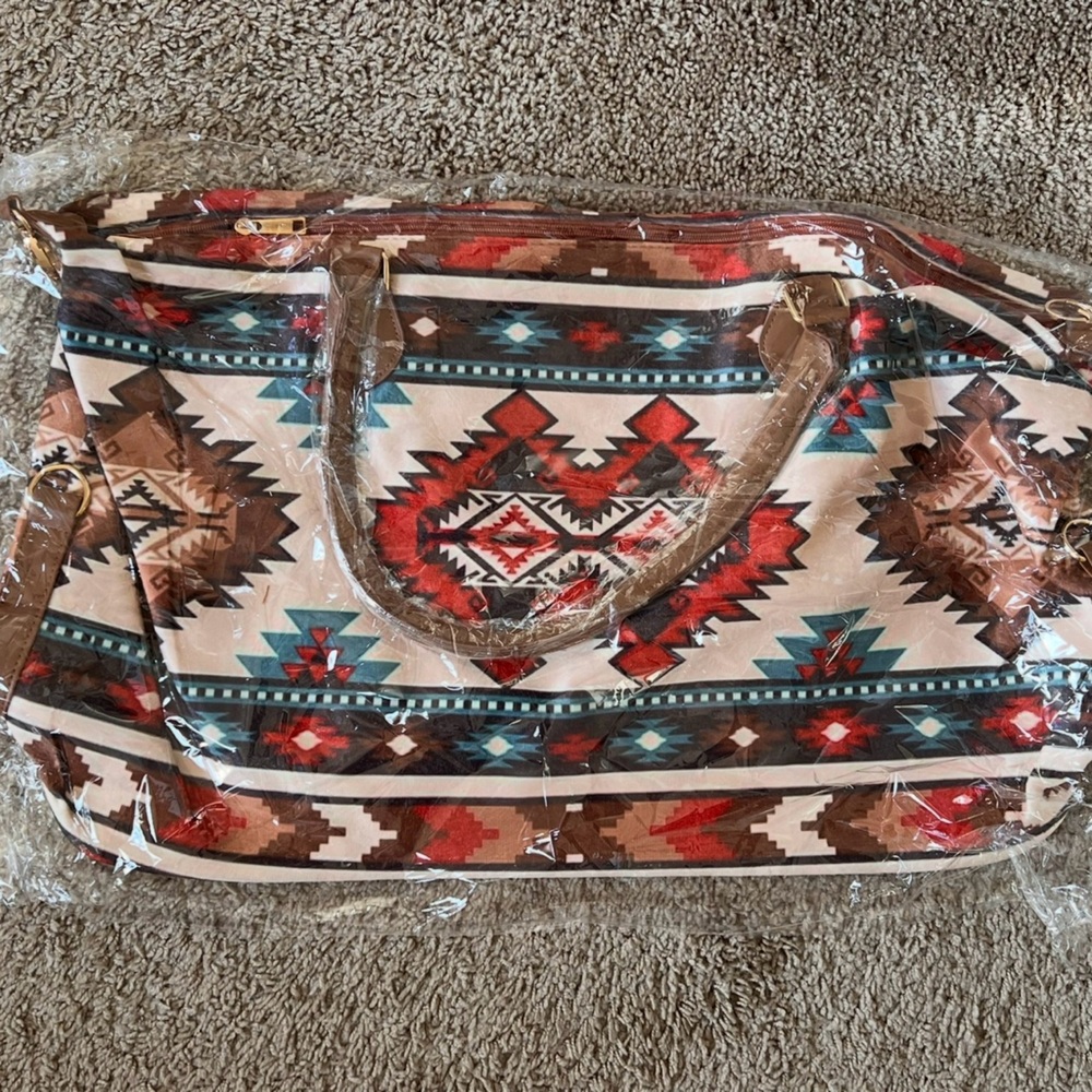Aztec Patterned Weekender Bag